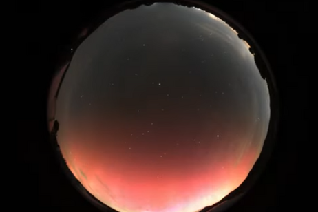Le aurore ripresa dalla telecamera a tutto cielo del Virtual Telescope a Manciano (fonte: Gianluca Masi, The Virtual Telescope Peoject)